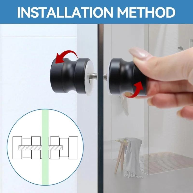 Glass Door Hinge - Stilvoller Duschglas-Türgriff, Schiebetürknopf für Duschen, doppelseitiger