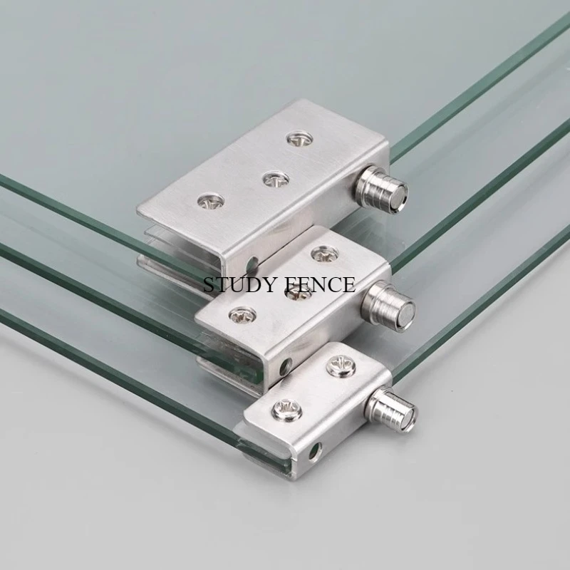 Glass Door Hinge - 2er-Set Edelstahl-Glasscharniere für 5-8mm/8-10mm/10-12mm Glastüren, Glas-Drehklemmen,