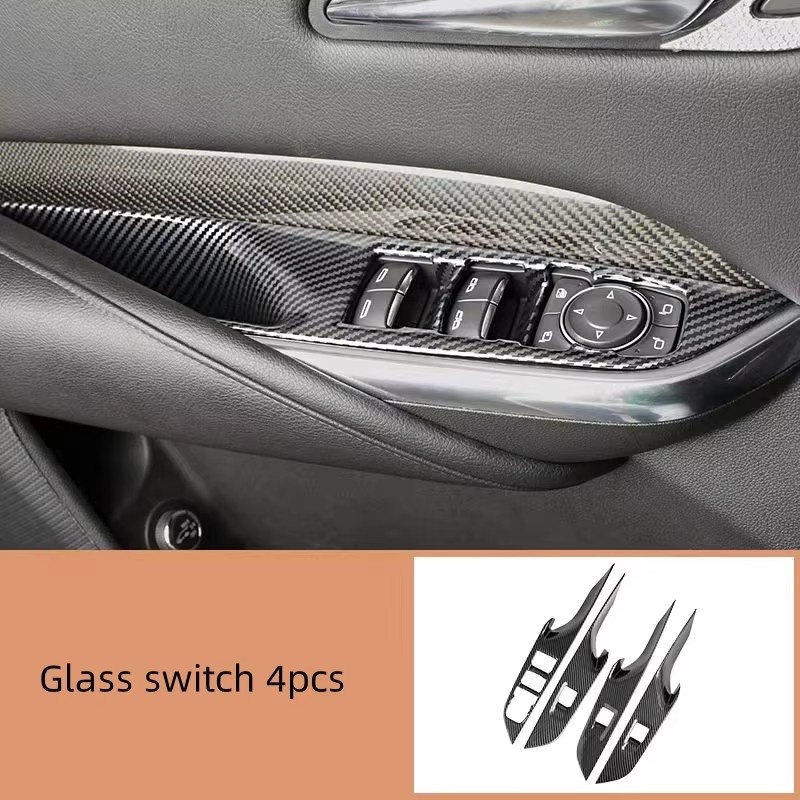 Glass Door Hinge - Für Cadillac XT4 2019-2023 ABS-Kohlefaser-Schalter/Schalthebel/hinterer Auspuff/innere
